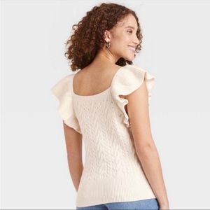 cream ruffle knit tank A New Day target!